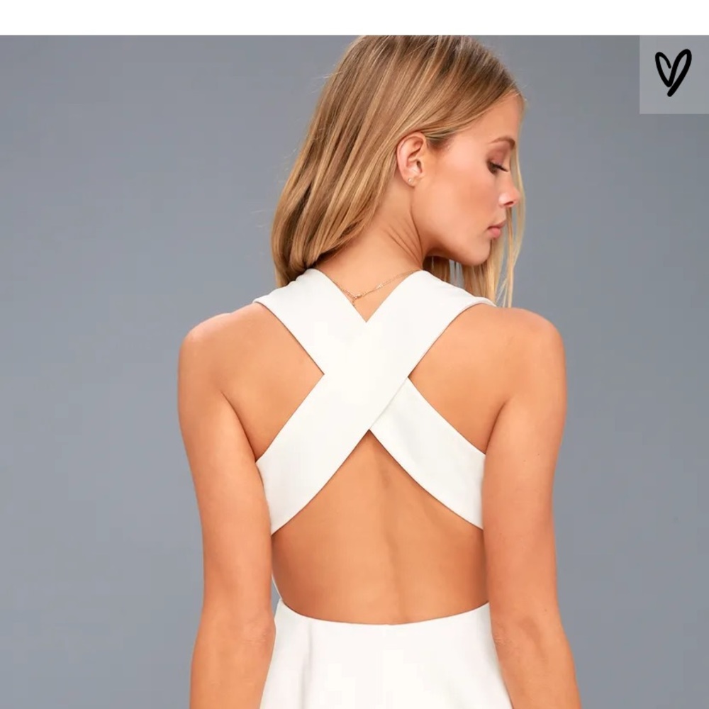 Lulus white crisscross back skater dress